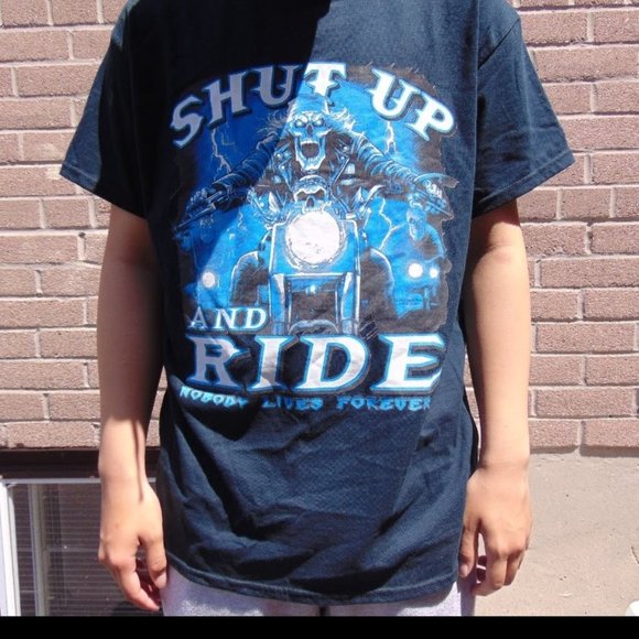 🔥Vintage Motorcycle Hell Rider Skeleton Tee🔥 - Picture 1 of 5